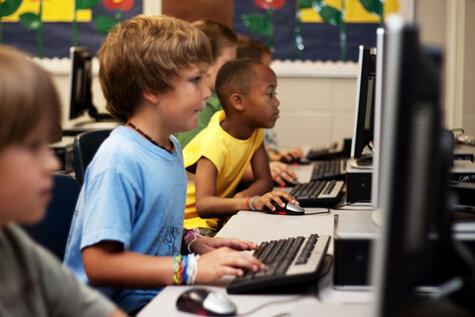 Children on computer